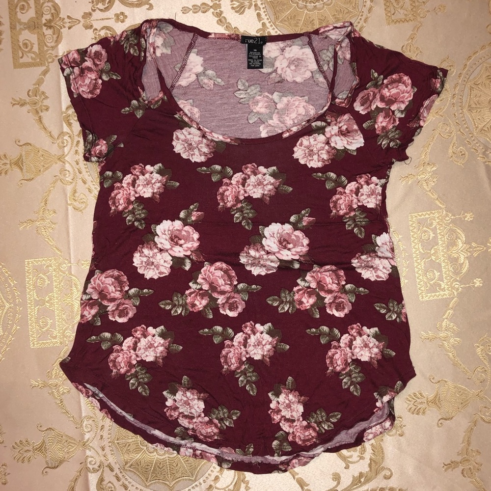 Floral Keyhole Sleeve Blouse